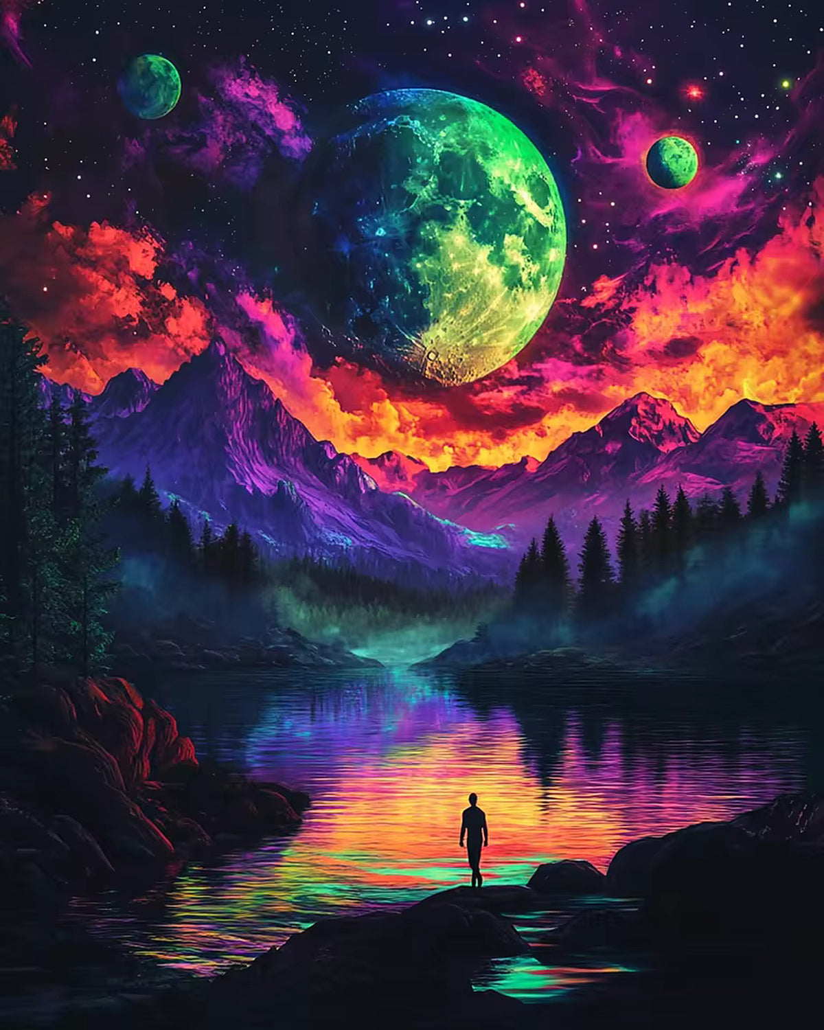 Epic Starry Night Painting by Numbers Kit