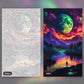 Epic Starry Night paint by numbers kit, before and after