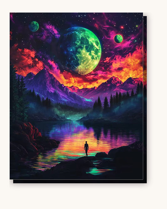 Epic Starry Night paint by numbers kit on stretched canvas