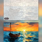 Evening Sail paint by numbers kit, before and after