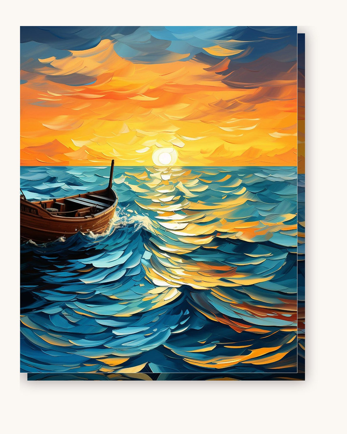 Evening Sail paint by numbers kit on stretched canvas