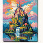 Fairy Tale Castle Above a Waterfall paint by numbers kit on stretched canvas
