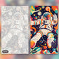 Fauvist Space Voyager paint by numbers kit, before and after