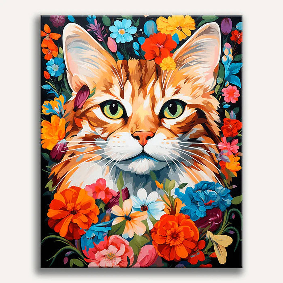Feline Florals Painting by Numbers Premium Kit