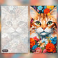 Feline Florals paint by numbers kit, before and after