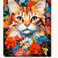 Feline Florals paint by numbers kit on stretched canvas