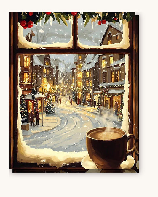 Merry Spectacle paint by numbers kit on stretched canvas