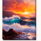Fiery Ocean Dusk paint by numbers kit on stretched canvas