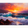 Fiery Ocean Dusk Painting by Numbers Kit