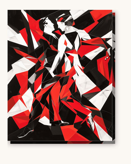 Fiery Tango paint by numbers kit on stretched canvas