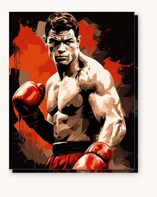 Artistic Fighter paint by numbers kit on stretched canvas
