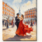 Flamenco Flow paint by numbers kit on stretched canvas
