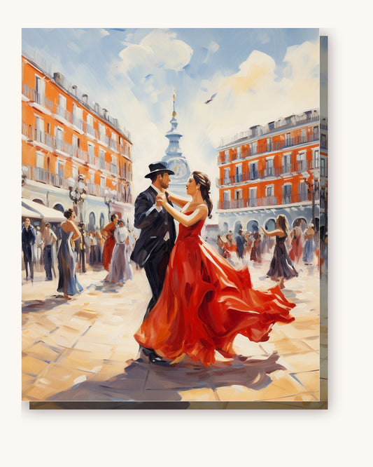 Flamenco Flow paint by numbers kit on stretched canvas