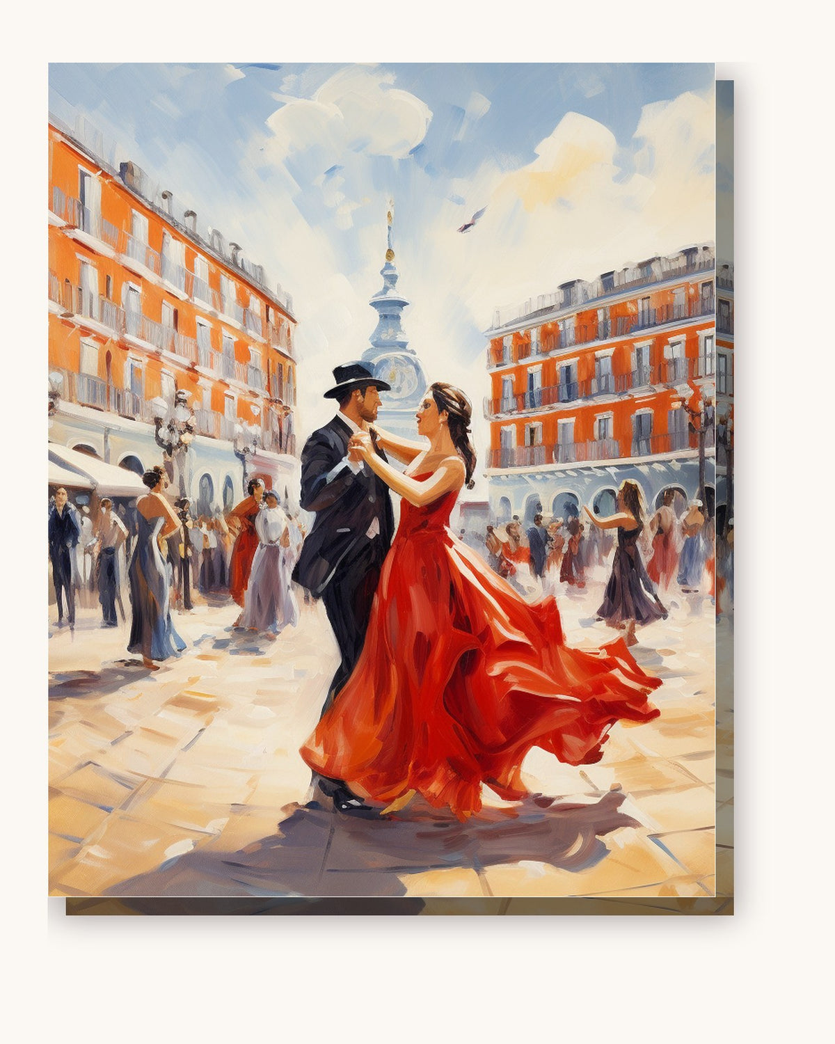 Flamenco Flow paint by numbers kit on stretched canvas