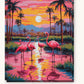 Flamingos in the Lagoon paint by numbers kit on stretched canvas