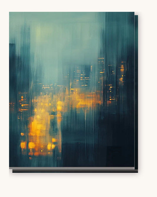 Illuminated City Nights paint by numbers kit on stretched canvas