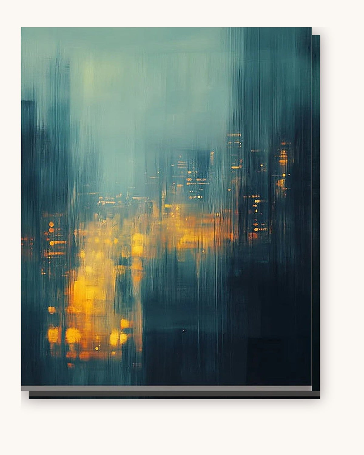 Illuminated City Nights paint by numbers kit on stretched canvas