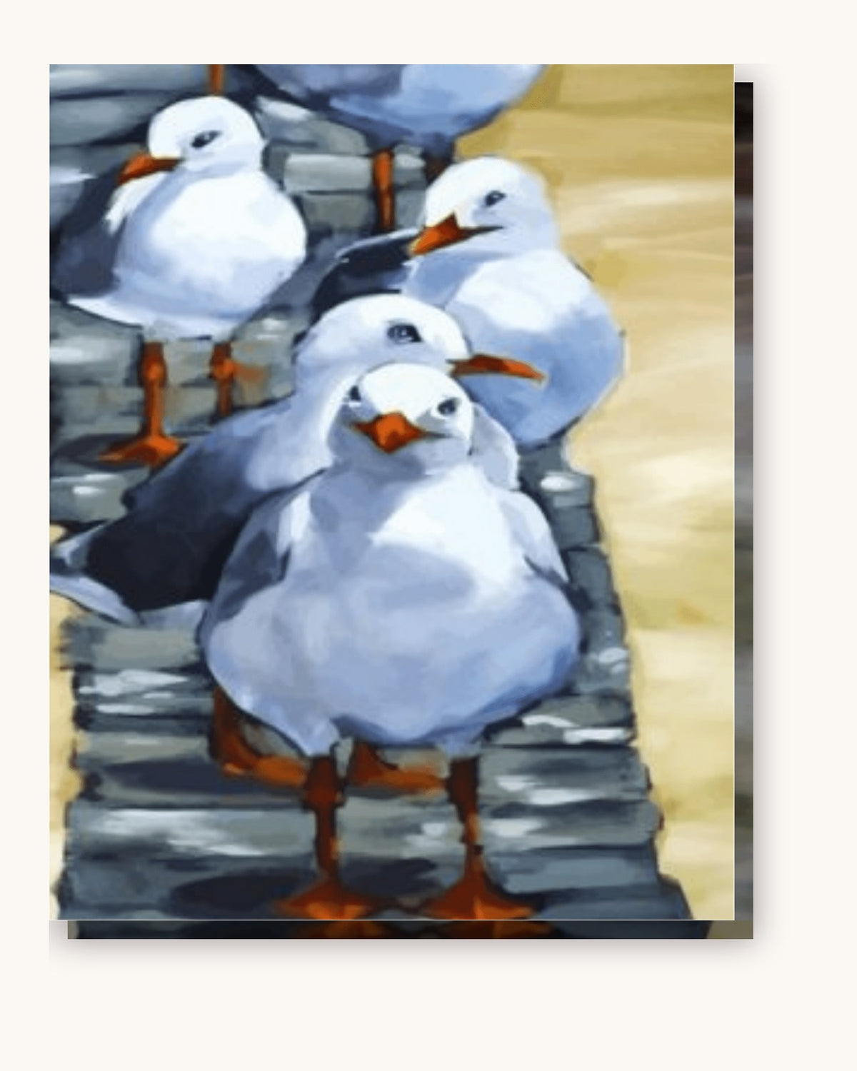 Flock Of Seagulls paint by numbers kit on stretched canvas