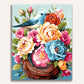 Floral Bird Nest Painting by Numbers Kit
