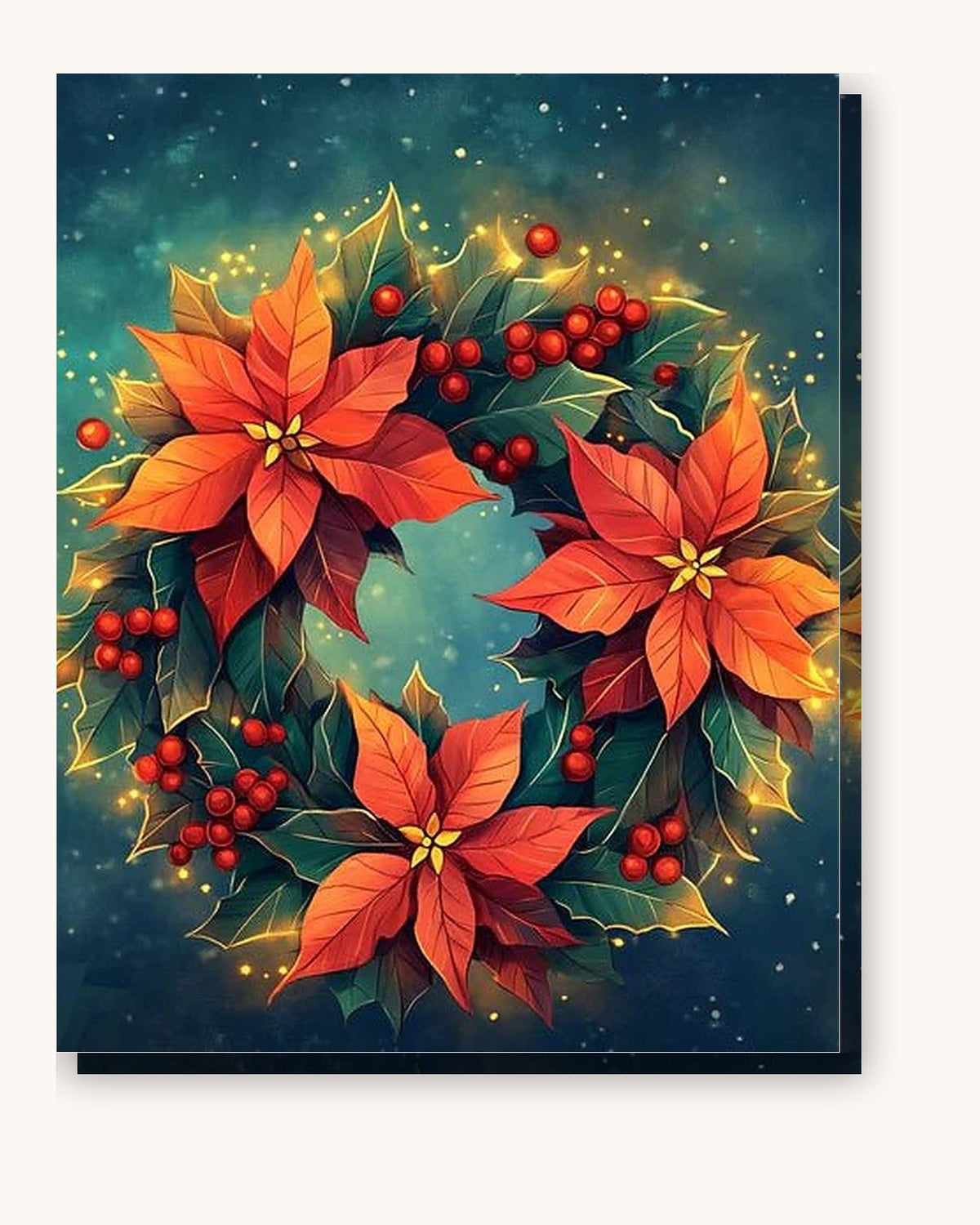 Floral Bird Nest paint by numbers kit on stretched canvas