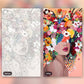 Floral Dreamer paint by numbers kit, before and after