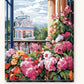 Floral Facade paint by numbers kit on stretched canvas
