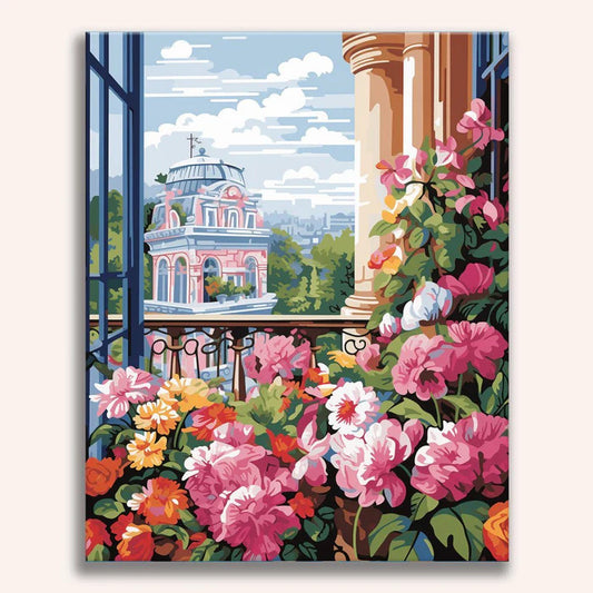 Floral Facade Painting by Numbers Premium Kit