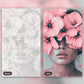 Floral Visage paint by numbers kit, before and after