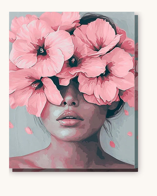 Floral Visage paint by numbers kit on stretched canvas
