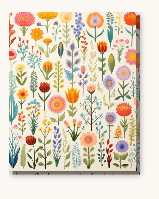 Flower Assortment paint by numbers kit on stretched canvas