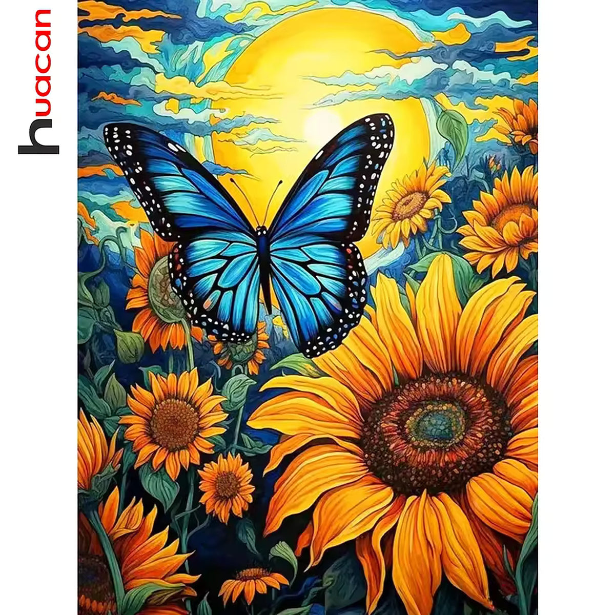 Butterfly Sunflower Painting by Numbers Kit