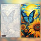 Butterfly Sunflower paint by numbers kit, before and after