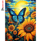 Butterfly Sunflower Painting by Numbers Kit