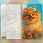 Flower Crowned Pup paint by numbers kit, before and after