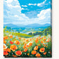 Flower Field paint by numbers kit on stretched canvas