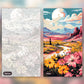 Flower Valley paint by numbers kit, before and after