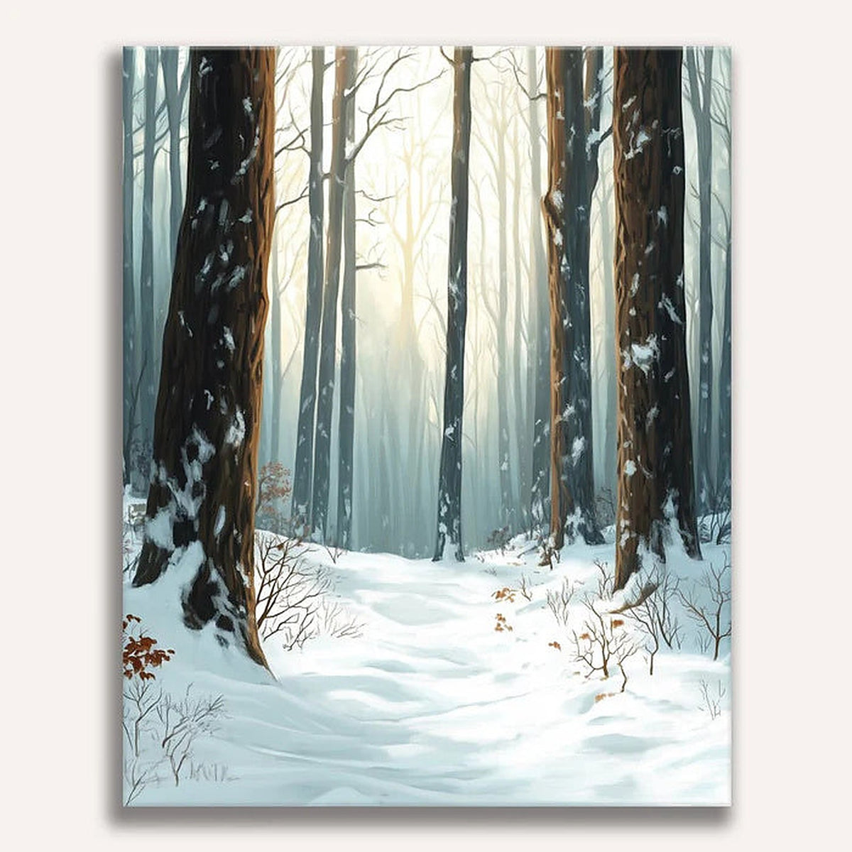 Forest Snow Painting by Numbers Premium Kit