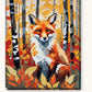 Fox in the Birch Wood paint by numbers kit on stretched canvas