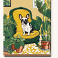 Frenchie on the Sofa paint by numbers kit on stretched canvas