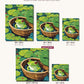 Frog Taking a Bath canvas sizes from 12 x 12 to 23.5 x 23.5 inches