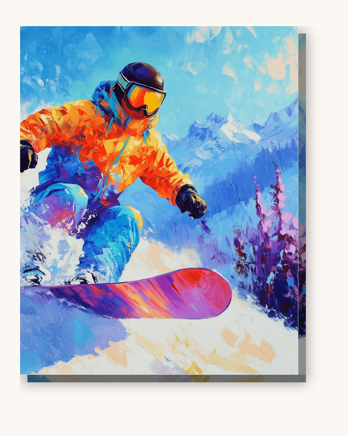 Frozen Frenzy paint by numbers kit on stretched canvas