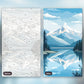 The Glacial Crest paint by numbers kit, before and after