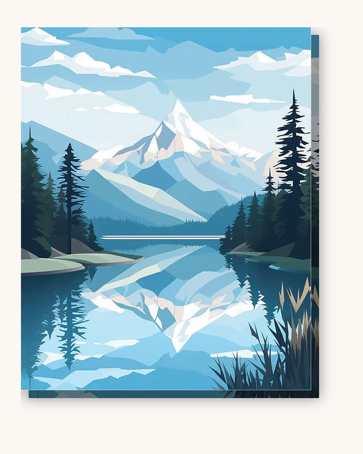 The Glacial Crest paint by numbers kit on stretched canvas