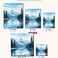 The Glacial Crest canvas sizes from 12 x 12 to 23.5 x 23.5 inches