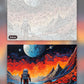 Galactic Journey paint by numbers kit, before and after