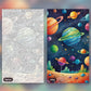 Galactic Orbs paint by numbers kit, before and after