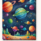 Galactic Orbs paint by numbers kit on stretched canvas