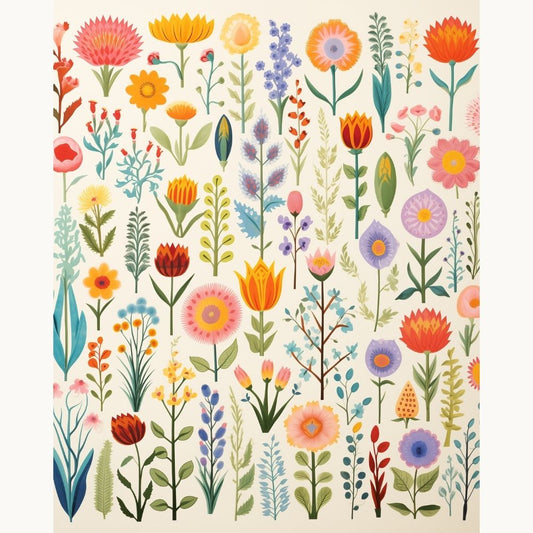 Flower Assortment Painting by Numbers Kit