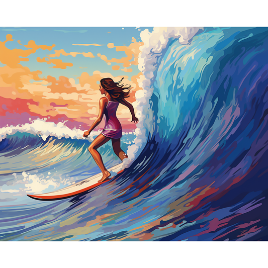 Surfing the Sunset Painting by Numbers Kit