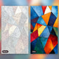 Geometric Rupture paint by numbers kit, before and after